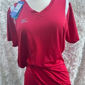 Mizuno Women's Bold Red V-Neck Jersey size XXL